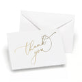 Deckled Edge Thank You Cards - 24 count - Gold Foil Script
