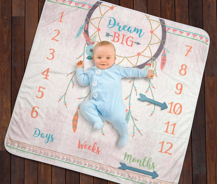 "Dream Big" Boho Baby Blanket