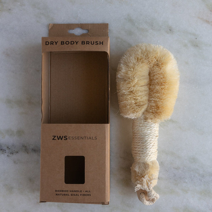 ZWS Essentials Dry Body Brush - Sustainable Body Brush, Plastic Free, Sisal Bristles, Vegan