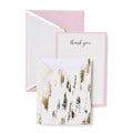 Elegant Pink with Gold Brush Strokes Thank You Cards - 10 count