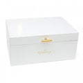 Elegant White Wooden Wedding Card Box