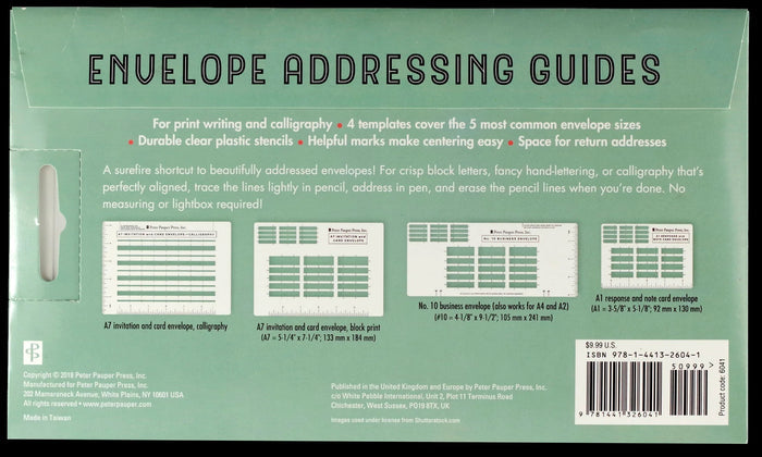 Envelope Addressing Guide - Stencil Set of 4