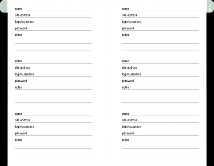 Eucalyptus Internet Address & Password Logbook