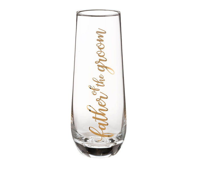 Father of the Groom Stemless Champagne Glass