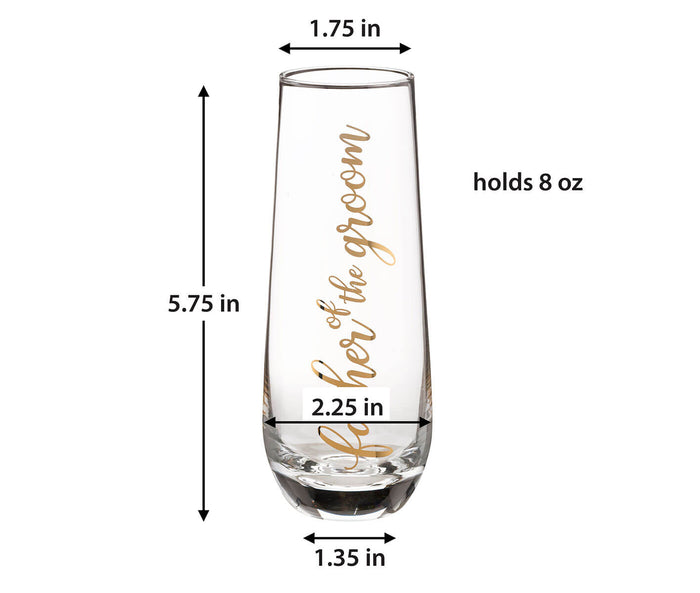 Father of the Groom Stemless Champagne Glass
