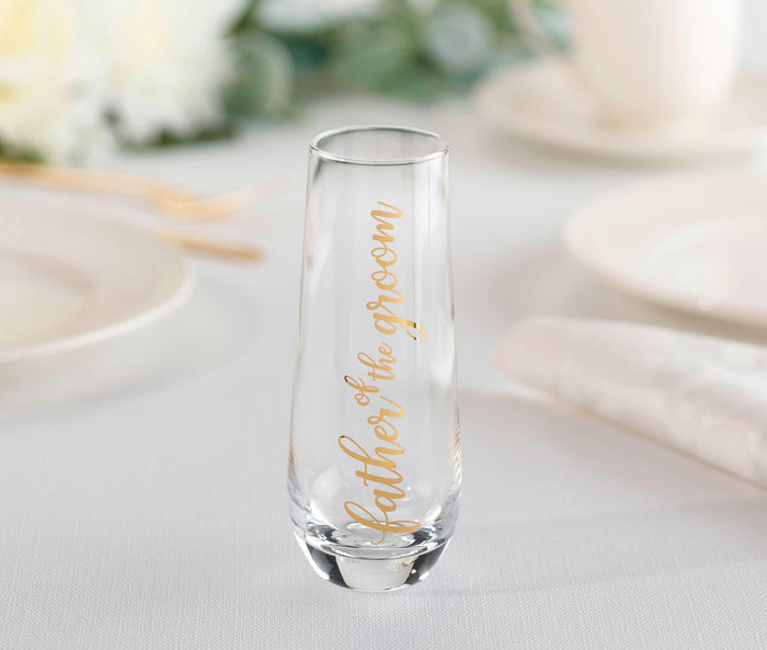 Father of the Groom Stemless Champagne Glass