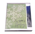 Festive Green Snowflakes - Luxury Boxed Holiday Cards - 18ct.