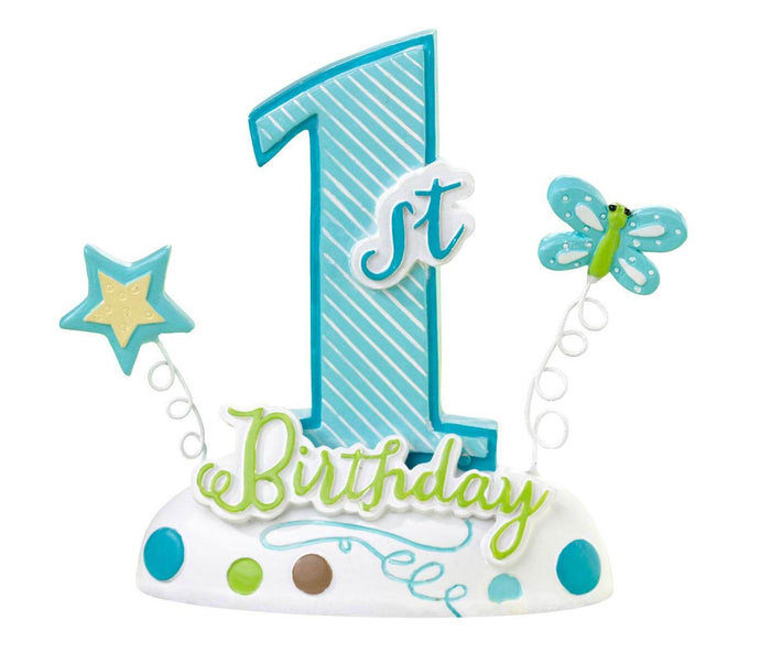 First Birthday Cake Topper - Blue