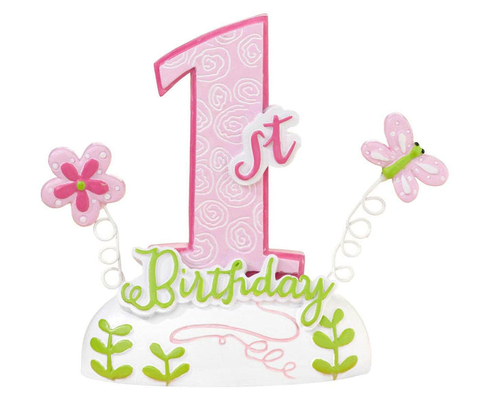 First Birthday Cake Topper - Pink