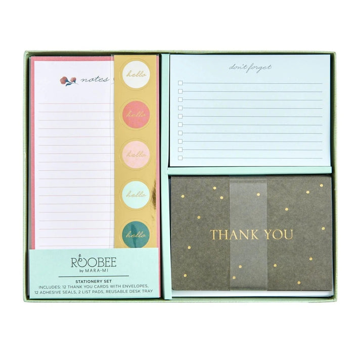 Floral Desk Tray Stationery Set