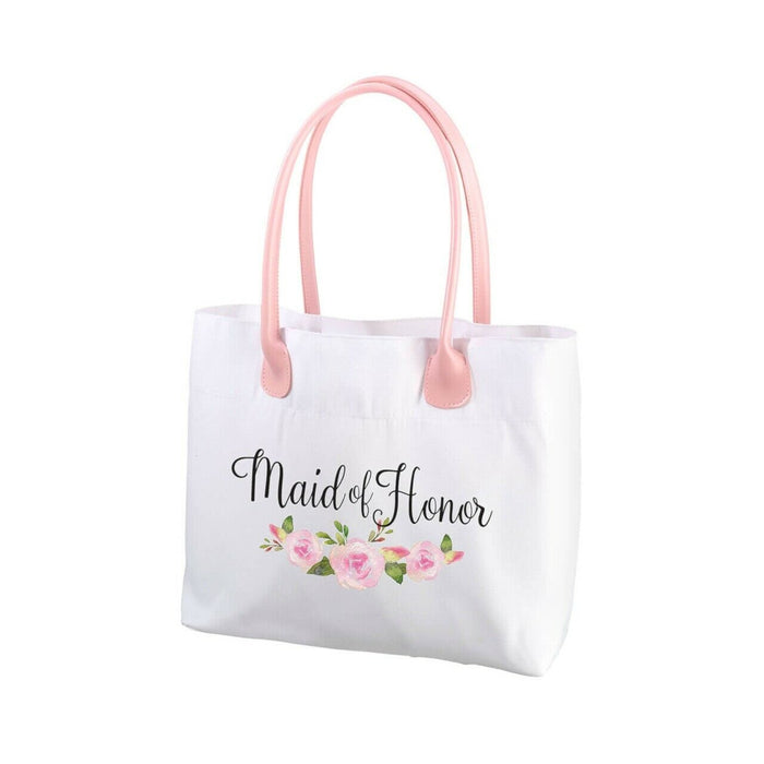 Floral Maid of Honor Tote Bag
