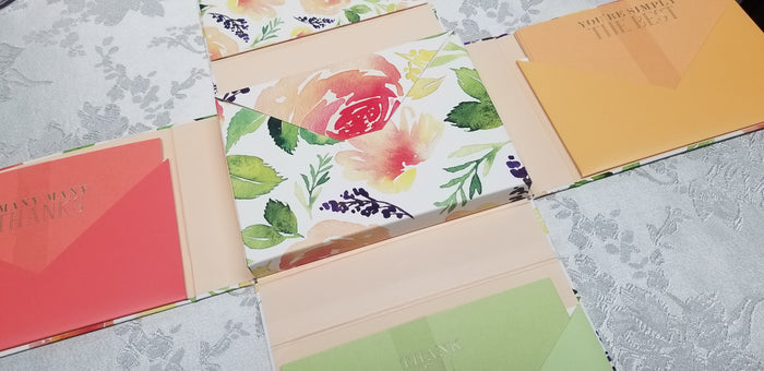 Floral Watercolor Thank You Notes Boxed Card Set