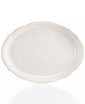 French Perle Bead Oval Platter, White