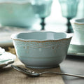 French Perle Blue Melamine Salad Bowl, set of 4