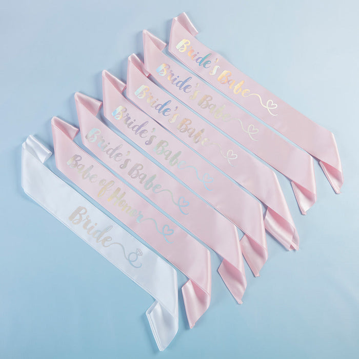 Geometric Floral Bachelorette Sashes - Set of 7