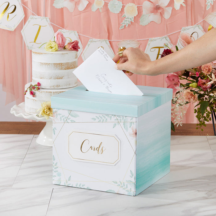 Geometric Floral Collapsible Card Box
