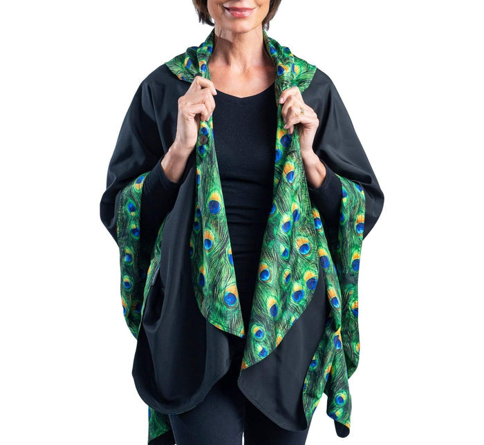 GG RainCaper Black With Peacock