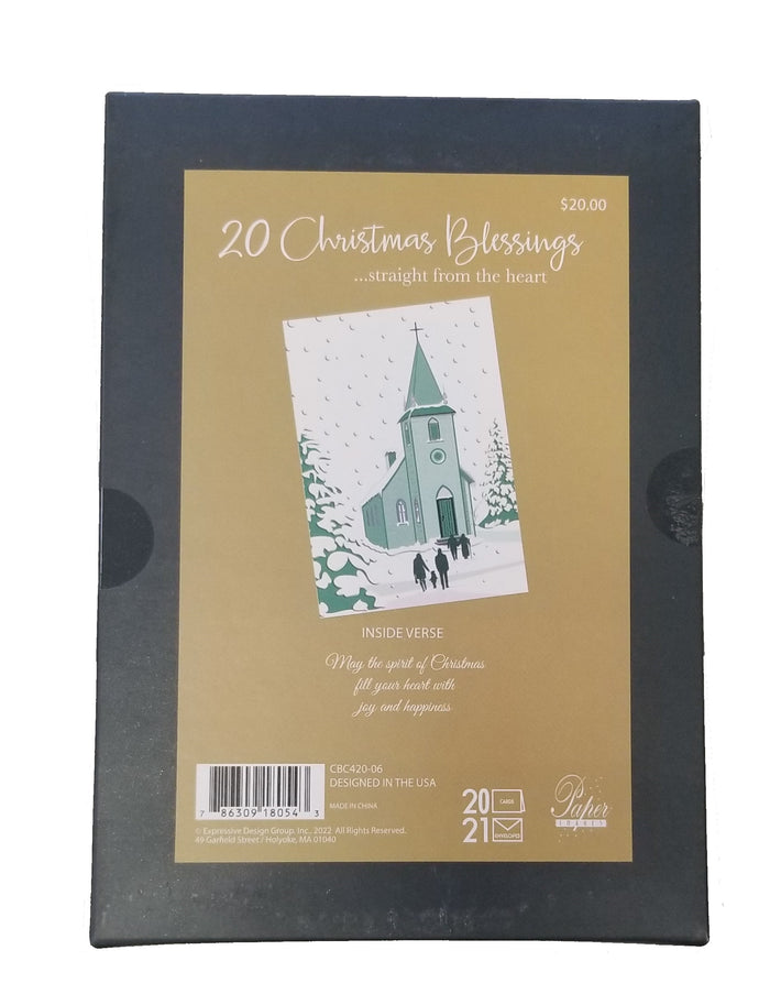 Going to Church - Religious Luxury Boxed Christmas Cards -  20ct