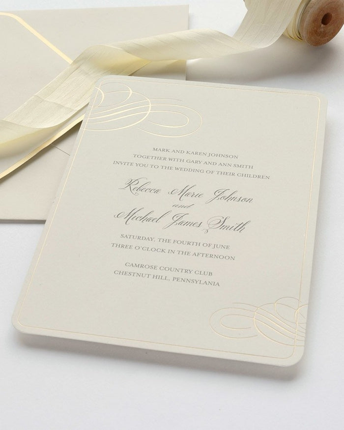 Gold Foil Border Invitation Kit - 25 Count
