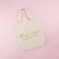 Gold Foil Bridesmaid Canvas Tote Bag