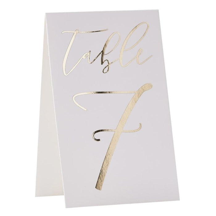 Gold Foil Table Number Set -  Tables 1-12