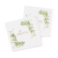 Greenery Beverage Napkins with foil accents - 50 count