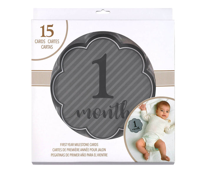 Grey Milestone Card Set (1-15 months)