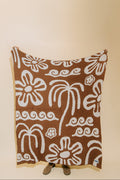 Hanalei Plush Throw - Mocha & Cream