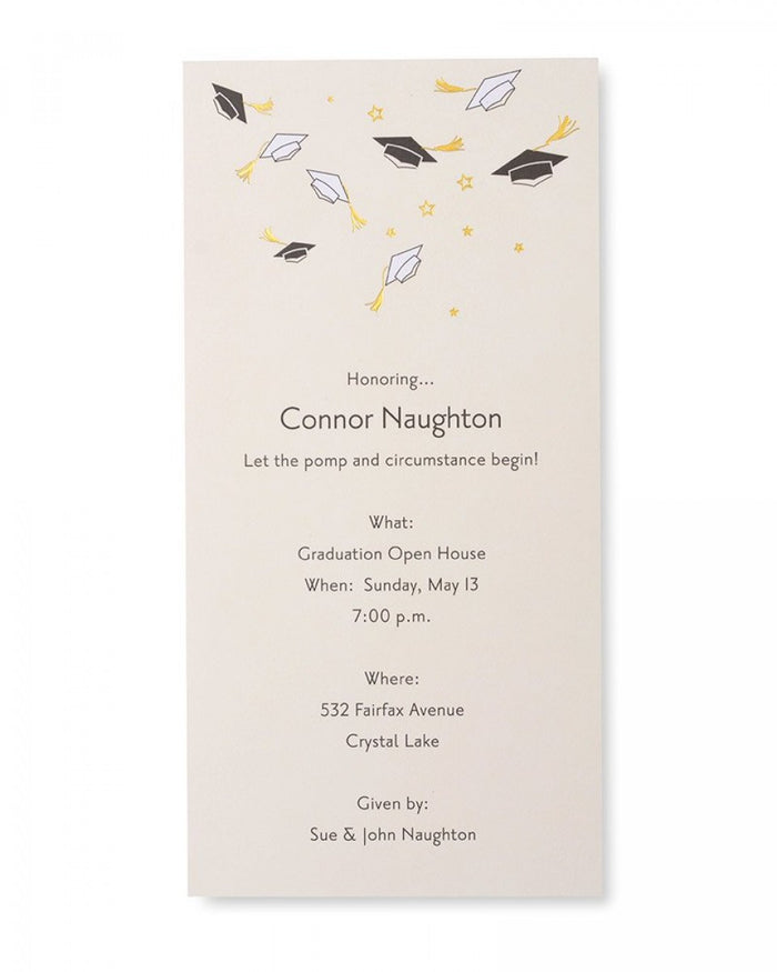 Hats Off Graduation Party Invitations - 10 count