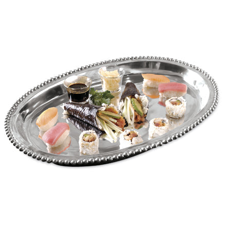 IHI Beaded Lg Deep Oval Tray