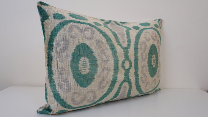 Ikat Pillow Case -  16'' x 24" Ikat Velvet Pillow Cover