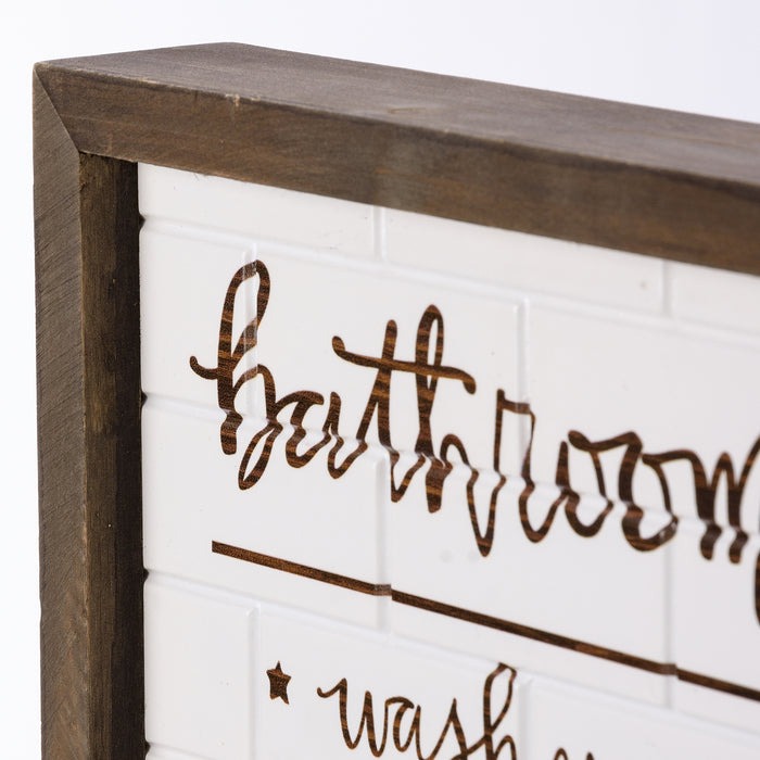 Inset Box Sign - Bathroom Rules