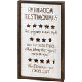 Inset Box Sign - Bathroom Testimonials
