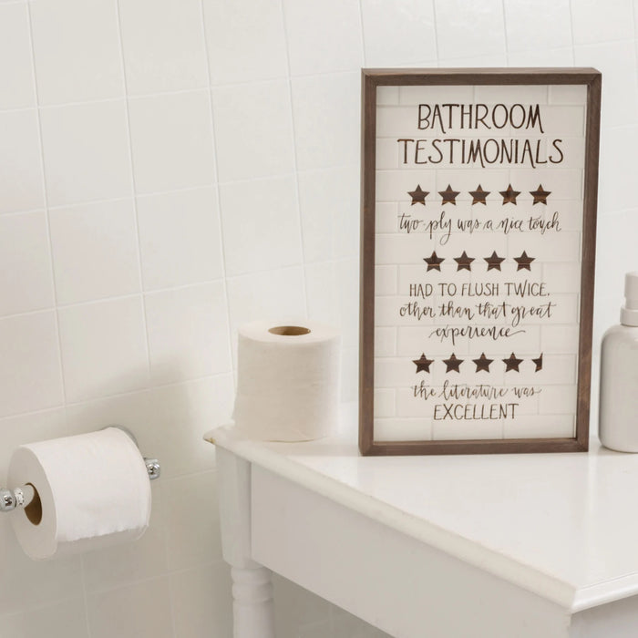 Inset Box Sign - Bathroom Testimonials