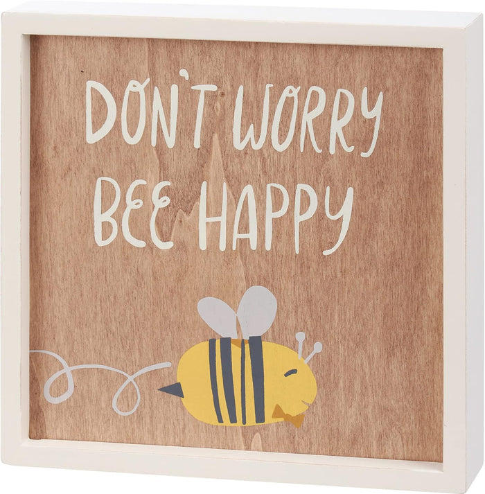 Inset Box Sign - Don't Worry Bee Happy
