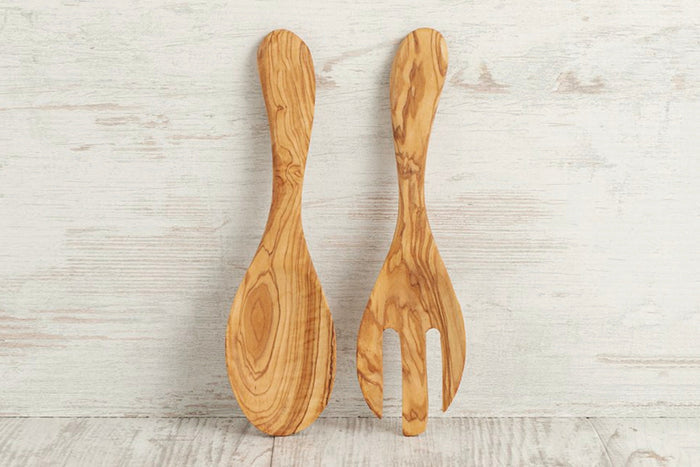 Italian Olivewood Salad Servers