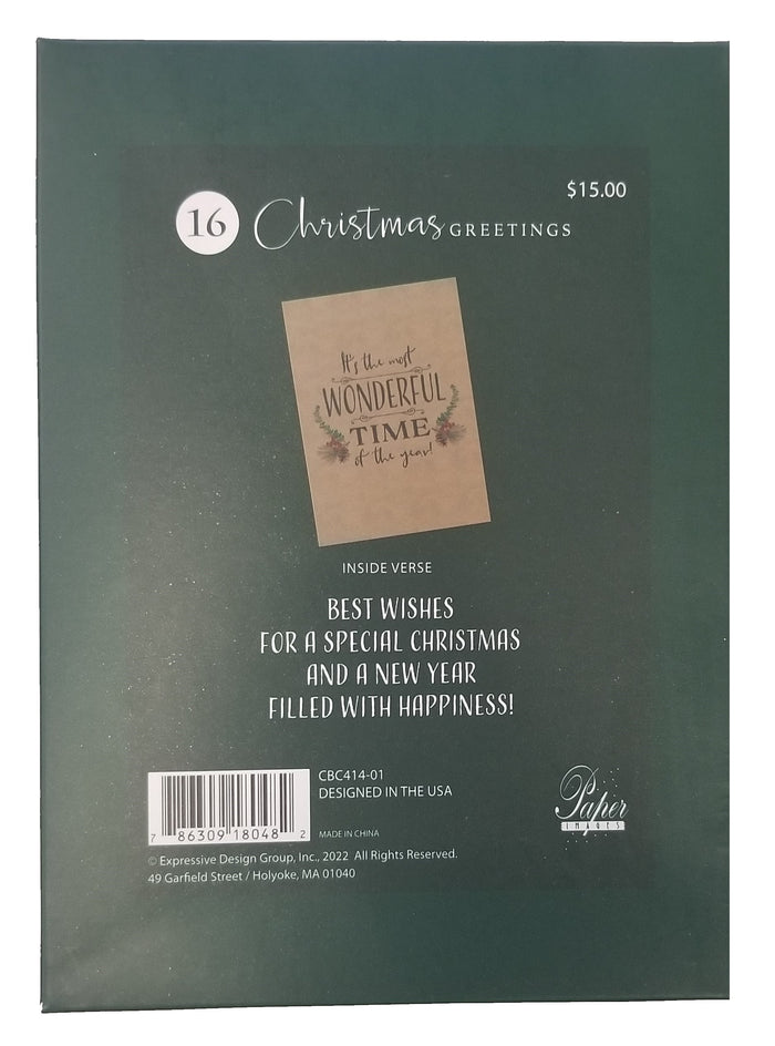 It's the Most Wonderful Time of the Year! - Premium Boxed Holiday Cards - 16ct.