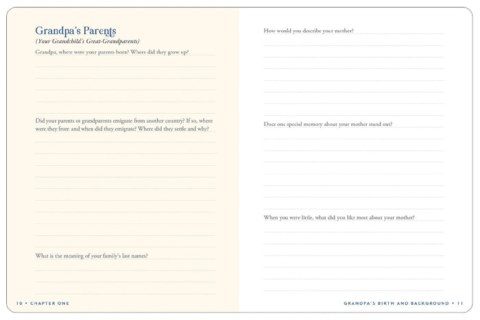 Keepsake Memory Journal - Grandpa's Story