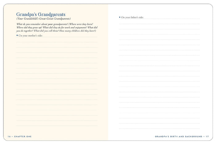 Keepsake Memory Journal - Grandpa's Story