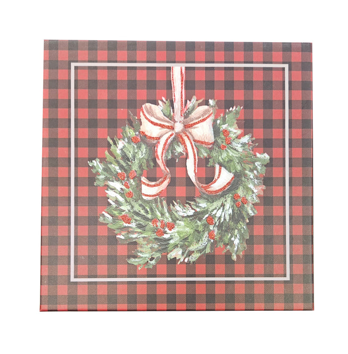 Large Decorative Square Gift Box - Deck the Halls