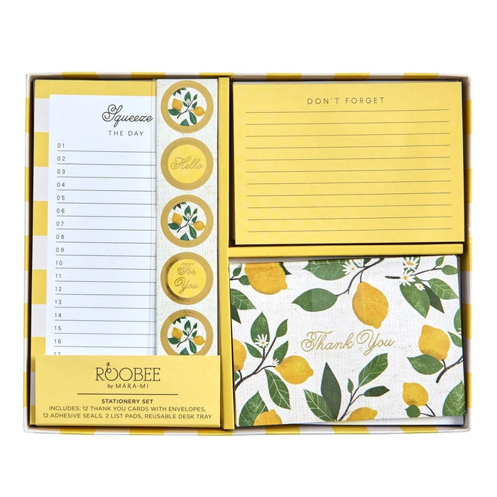 Lemon Desk Tray Stationery Set