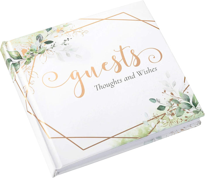 Lillian Rose Botanical and Geometric Guest Book with Gold Accents