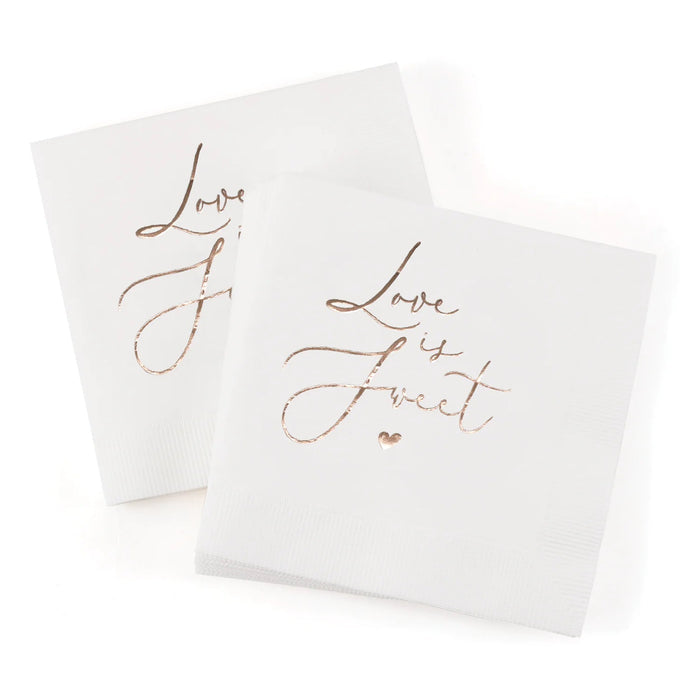 Love is Sweet Beverage Napkins - 50 count