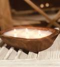 Lux 3 wick Dough Bowl Candle, Blue Hydrangea