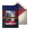 Luxury Anniversary Greeting Card - Classic Car At Drive In
