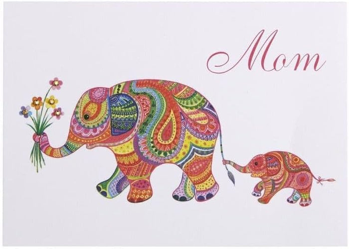 Luxury Birthday Greeting Card - Elephant Mom