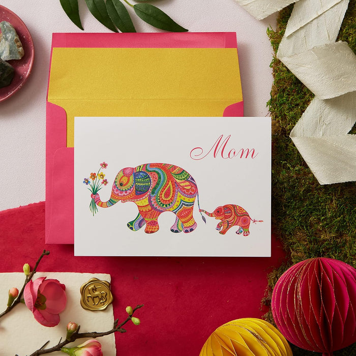 Luxury Birthday Greeting Card - Elephant Mom