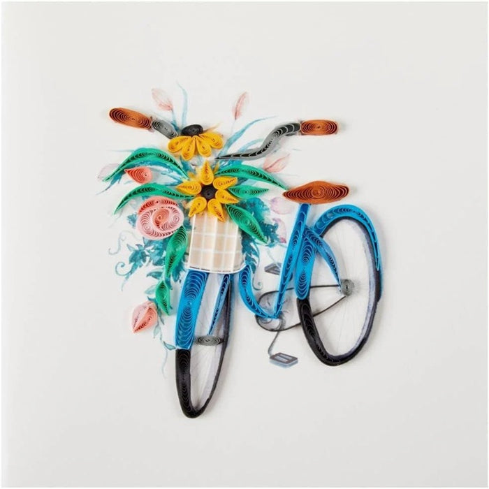 Luxury Blank Greeting Card - Quilled Bicycle