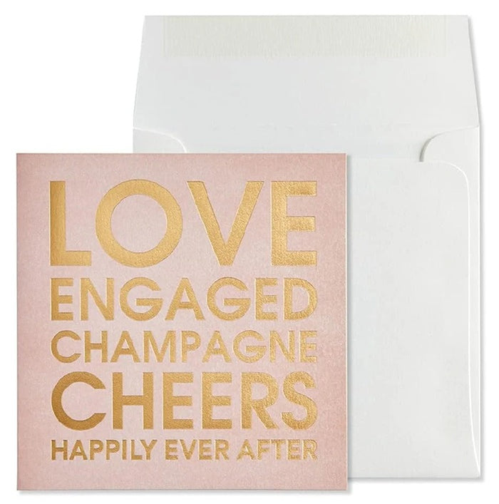 Luxury Engagement Greeting Card - Stacked Words