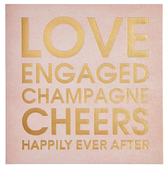 Luxury Engagement Greeting Card - Stacked Words